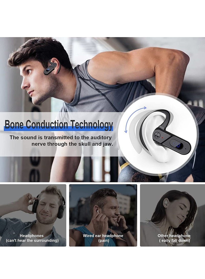 Excefore Bluetooth Wireless Headphones, Bone Conduction Headphones Bluetooth, Wireless Bluetooth LED Power Display Microphone, Sweatproof Sports Headset for Running, Cycling, Gym, Driving - Image 5