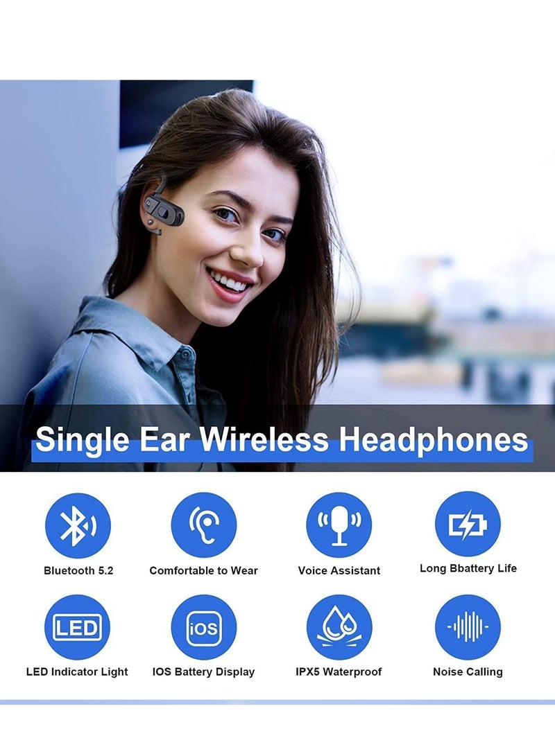 Excefore Bluetooth Wireless Headphones, Bone Conduction Headphones Bluetooth, Wireless Bluetooth LED Power Display Microphone, Sweatproof Sports Headset for Running, Cycling, Gym, Driving - Image 2