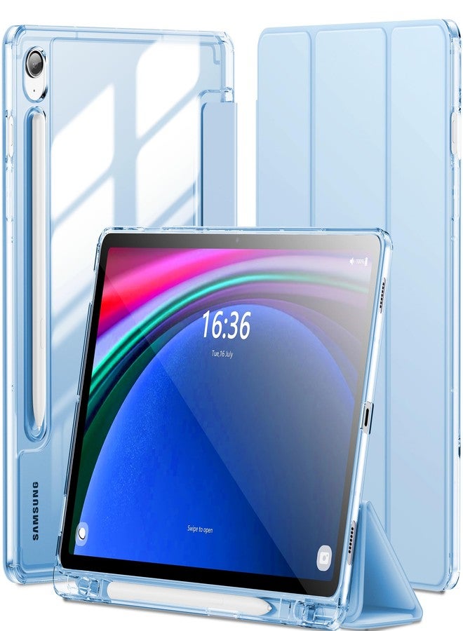 INFILAND Case for Samsung Galaxy Tab S10 FE/ S9 FE 5G 10.9 Inch/Tab S9 11 Inch with S Pen Holder, Slim Clear Protective Cover Support Auto Wake/Sleep (Blue) - Image 1