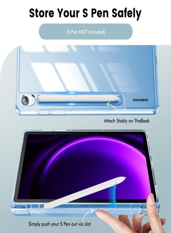 INFILAND Case for Samsung Galaxy Tab S10 FE/ S9 FE 5G 10.9 Inch/Tab S9 11 Inch with S Pen Holder, Slim Clear Protective Cover Support Auto Wake/Sleep (Blue) - Image 5