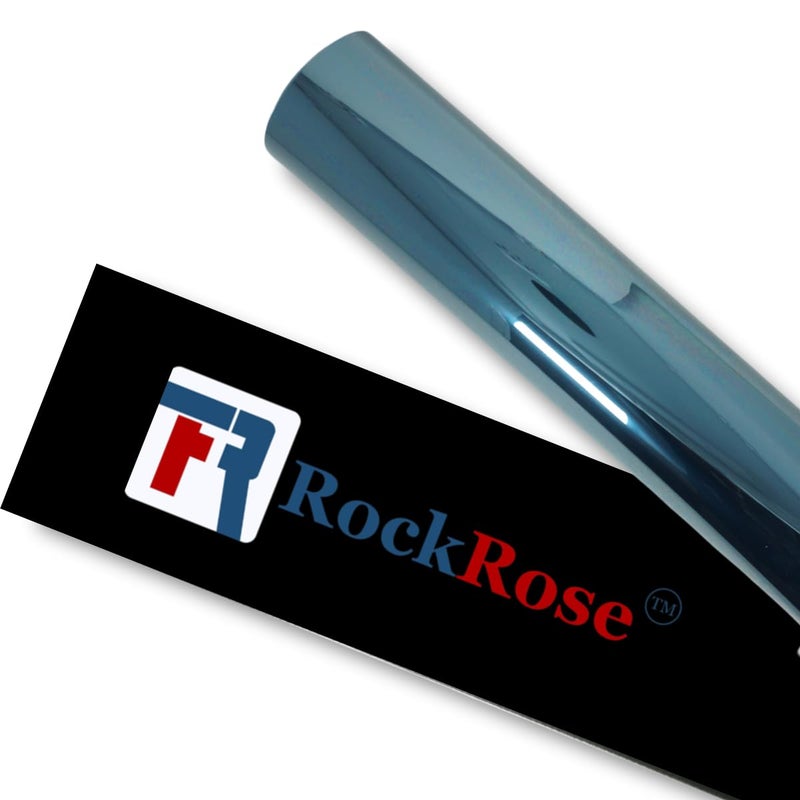 ROCKROSE فيلم تظليل نوافذ السيارات سيراميك نانو 50 من روك روز 20 بوصة × 100 قدم 2PLY فيلم خصوصية حجب الحرارة 99 UVR و 85 IRR للسيارات أو المنازل لاصق قوي سهل الانكماش مناسب للطابعات الفحمية