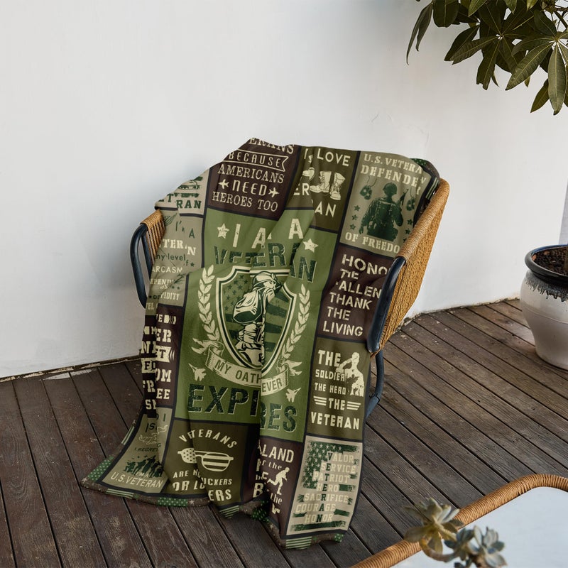 Bariceneth Veteran Gifts Blanket 50"" X 60""  Gifts for Veterans  Vietnam Veteran Gifts  Veteran Gifts for Men  Navy/Army/Marine Veteran Gifts  Hard Head Veterans  Veterans Day Gifts  Military Gifts - Image 3