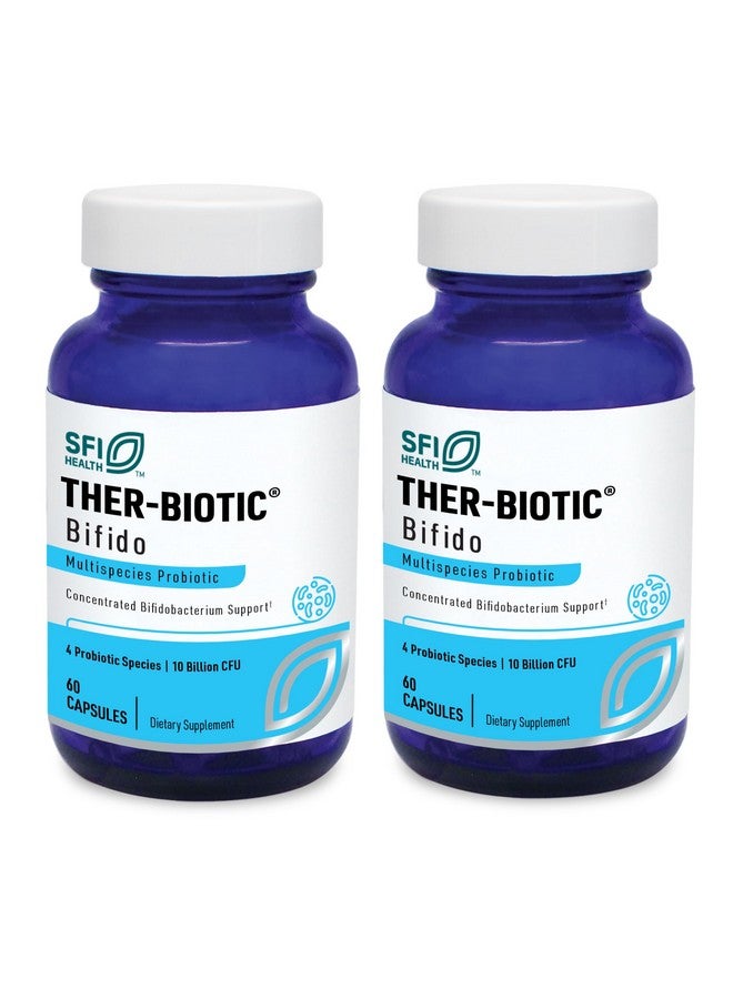 Klaire Labs Ther-Biotic Factor 4 - 100% Bifidobacterium Probiotic - Bifidobacterium Bifidum Probiotic with Breve, Lactis & Longum - Immune + Gut Health Support - Hypoallergenic (60 Caps / 2 Pack) - Image 1