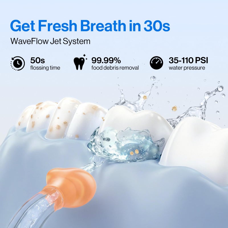 usmile C10 Portable Water Flosser â€“ Travel-Friendly, 95-Day Battery, 4 Modes, 360Â° Nozzle, 180ml Tank, IPX7 Waterproof, Dentist-Recommended for Braces, Implants & Sensitive Gums (White) - Image 2