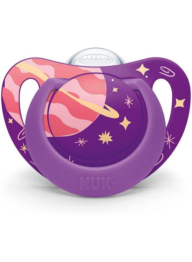 Nuk Orthodontic Pacifier, Space Girl, 6-18 Months, 4pk - Image 2