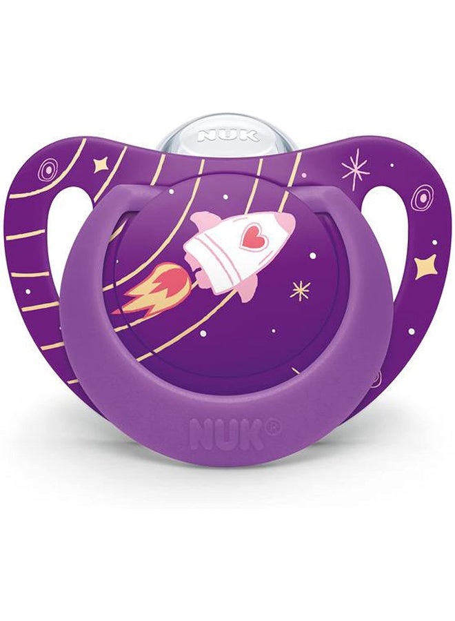 Nuk Orthodontic Pacifier, Space Girl, 6-18 Months, 4pk - Image 3