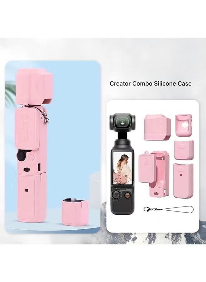 DJI OSMO Pocket 3 Accessory Kit, Silicone Protective Case Cover, Tempered Glass Screen Protector, Lens Protector (Pink) - Image 5