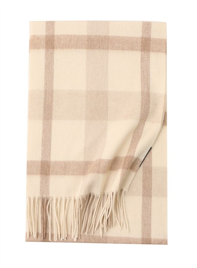 Loquat Warm Long Cashmere Check Scarf Multicolour 