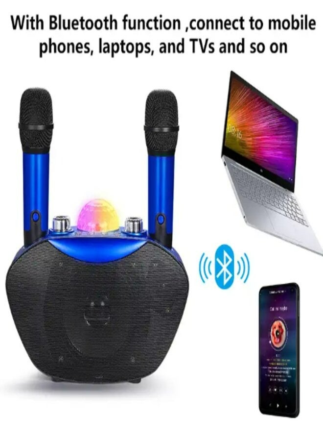2023 mini KTV 2 IN 1 karaoke wireless microphone home theatre system speaker with colorful light for karaoke system - Image 3