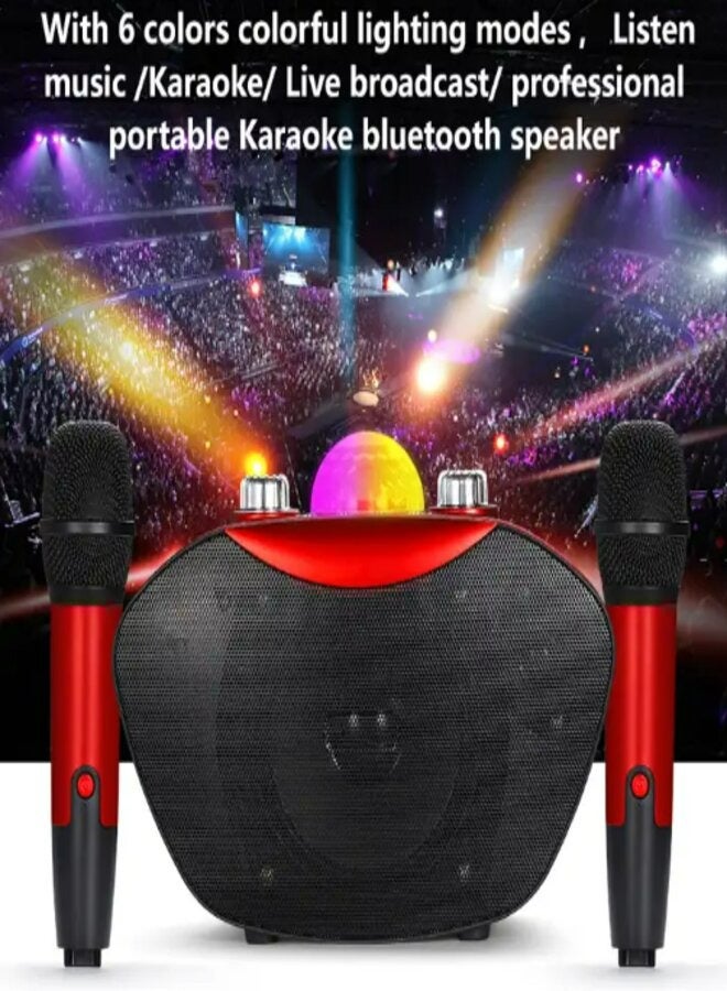 2023 mini KTV 2 IN 1 karaoke wireless microphone home theatre system speaker with colorful light for karaoke system - Image 1