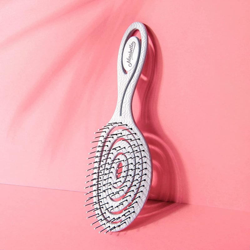 Ninabella Detangle Hair Brush for Women & Men - Does not Pull - Straightening Brushes for Straight & Curly Hair - Unique Spiral Detangling Hairbrush - Blue - Image 5