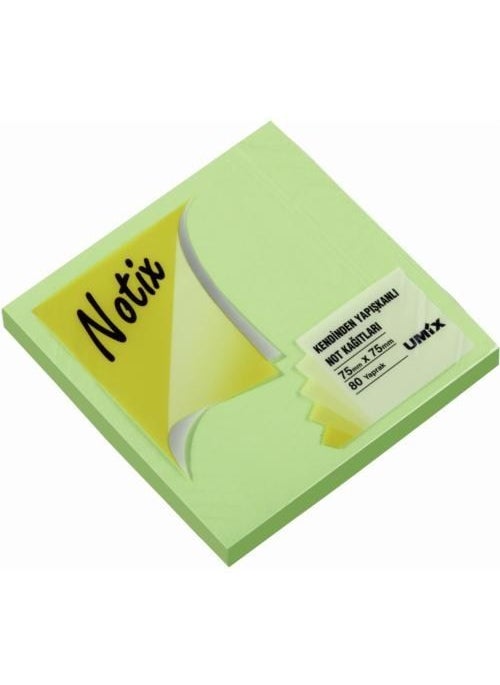 Notix - 80 Yp. 75x75 Neon Color Sticky Note Paper (N-NY-7575) - Image 1