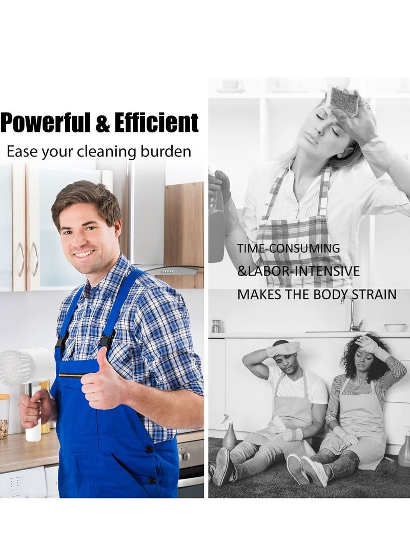 SYOSI Electric Spin Scrubber, Electric Cleaning Brush for Bathroom Rechargeable Scrubber with 3 Replaceable Cleaning Brush Heads for Tub Floor Tile Window Kitchen - Image 3