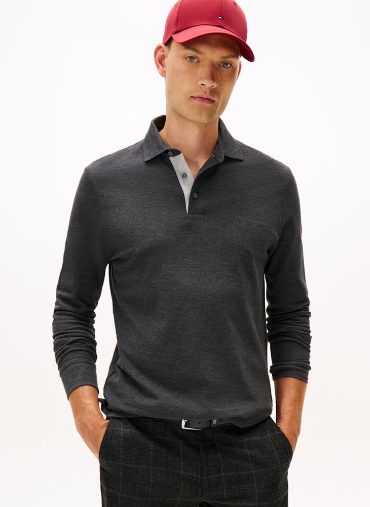 تومي هيلفيغر قميص بولو أساسي بأكمام طويلة - Image 1
