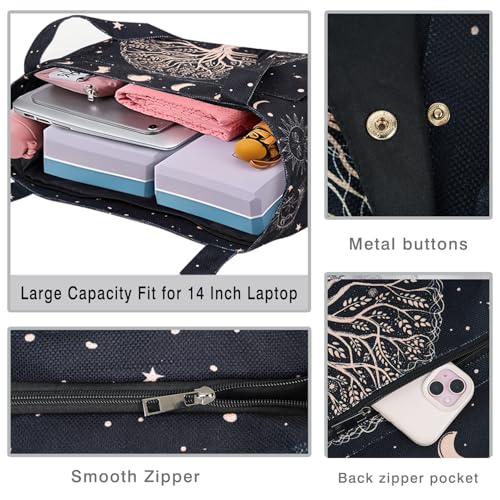 BagYG Yoga Mat Bag Yoga Bags and Carriers Fits All Your Stuff Yoga Tote Bag with Zipper Pocket Yoga Mat Carrier Take in Out Mat Easily for Pilates Travel Workout Office Beach and Gym - Image 4