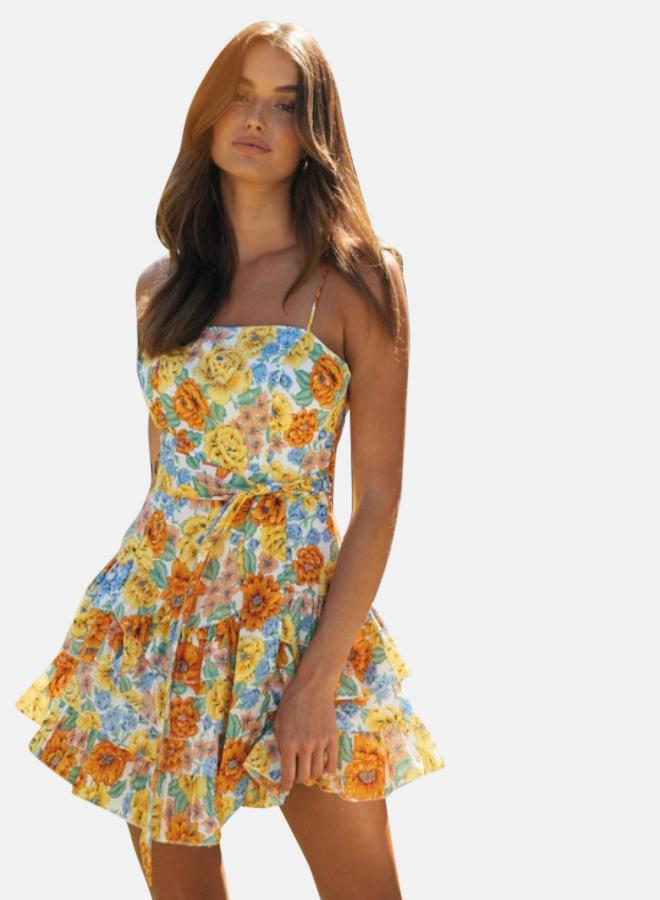 YUNIQEE Floral Ruffle Mini Dress  - Image 1