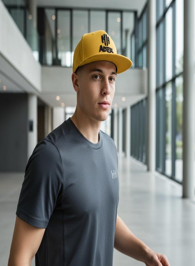HHADEK Snapback Caps for Men | Baseball Cap for Men | Snapback Hat Flat Bill Cap Hip-Hop Style Trendy Baseball Adjustable Brim Unisex Fashion Streetwear Accessory Boys Flat Brim Yellow - Image 3