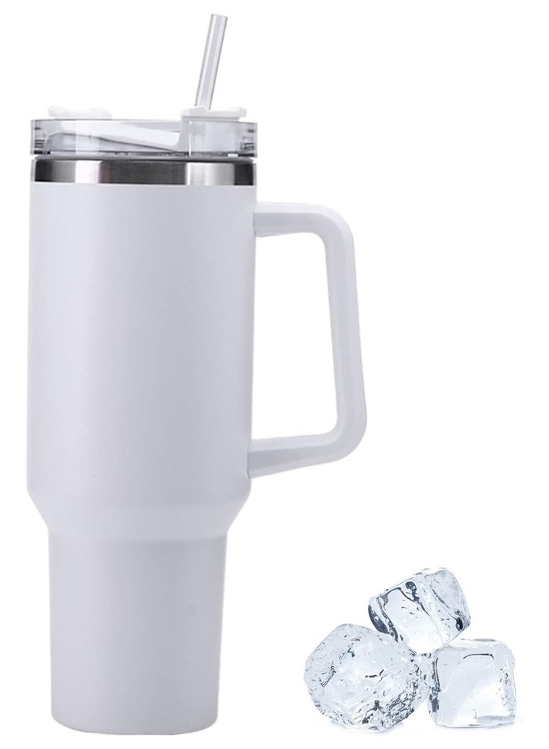 Vitacelli " Travel Mug with Handle and Straw - Stainless Steel, Leak-Proof, Vacuum Insulated Coffee Mug with Lid for Hot & Cold Beverages" - Image 1
