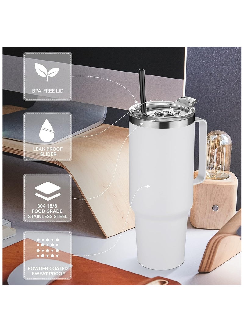 Vitacelli " Travel Mug with Handle and Straw - Stainless Steel, Leak-Proof, Vacuum Insulated Coffee Mug with Lid for Hot & Cold Beverages" - Image 3