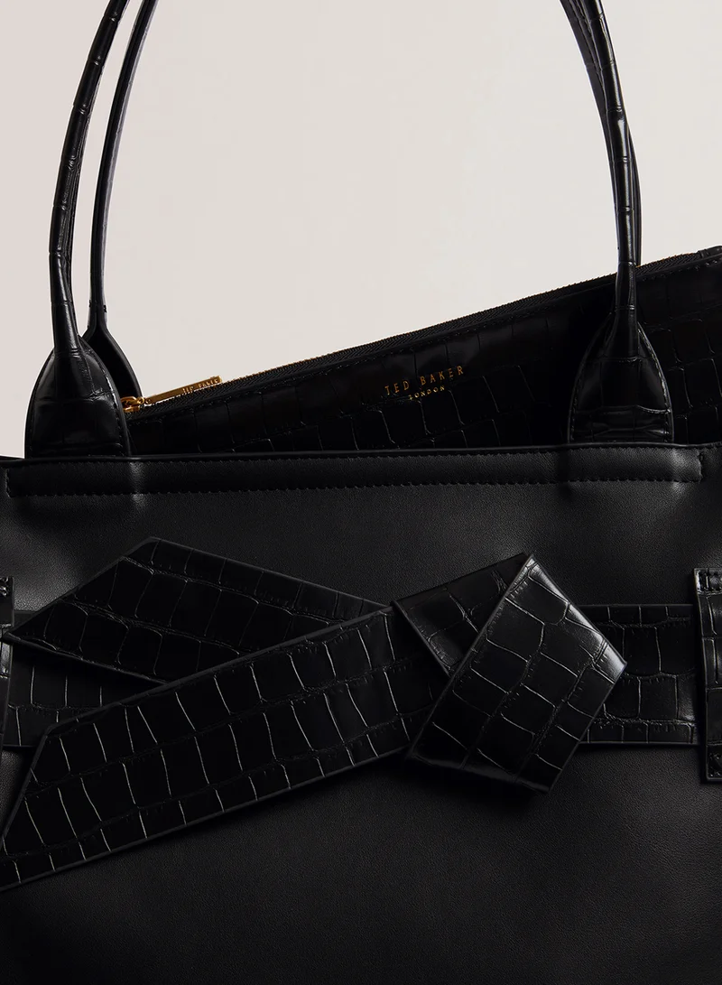 تيد بيكر Jjoslyn Croc Effect Knot Bow Tote