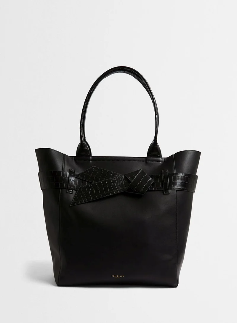 Ted Baker Jjoslyn Croc Effect Knot Bow Tote