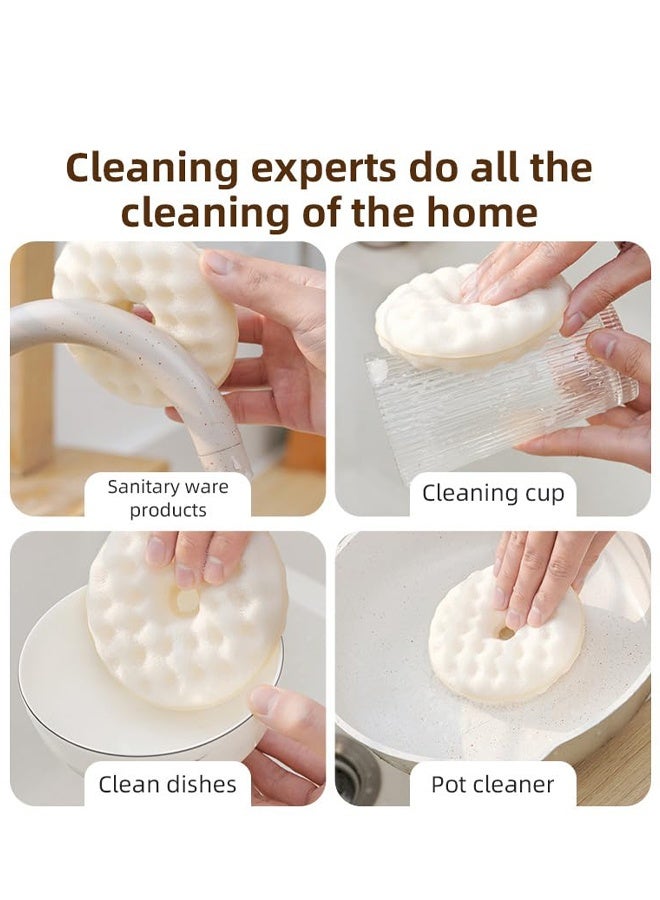 Double Sided Dish Sponge Brush With Suction Base 2 Refill Sponges Kitchen Scrubber - Image 4