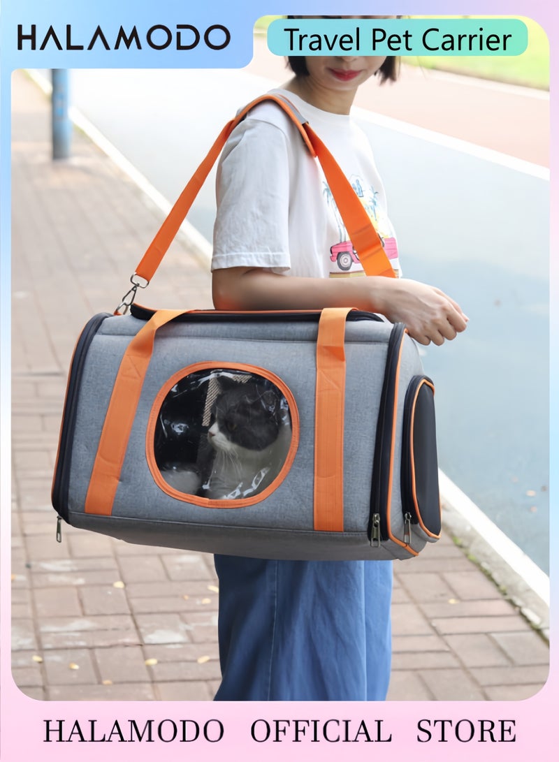 Halamodo Cat Carriers Dog Carrier Pet Carrier for Small Medium Cats Dogs Puppies, TSA Airline Approved Small Dog Carrier Soft Sided, Collapsible Travel Puppy Carrier - Image 1