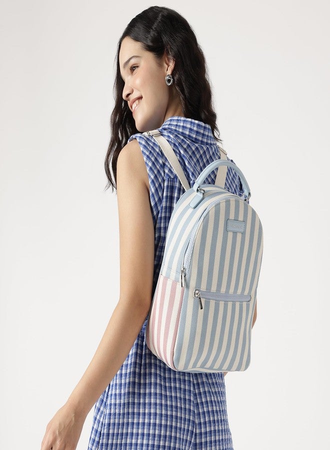 Fastrack Striped Canvas Sling Backpack for Women | Lightweight Single-Strap Bag with Spacious Compartment, Zipper Pockets & Utility Slots | Casual Everyday Backpack for College, Errands & Travel - Image 2
