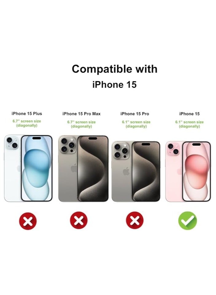 غطاء حافظة لهاتف iPhone 15 مع حامل هاتف بإصبع للسيارة، غطاء خلفي مغناطيسي متعدد الوظائف 3 في 1 مقاوم للصدمات، حافظة واقية لهاتف iPhone 15 أزرق - Image 5
