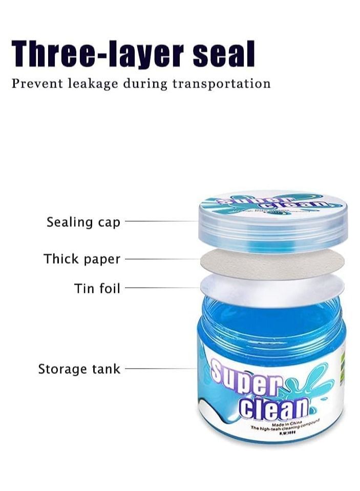 Cleaning Gel for Car, 1Pack Blue Car Dusting Mud Universal Soft Glue Cleaner, Used Dust Removal and of Air Conditioning Vents, Printers, Laptop Keyboards, Crevices - Image 2