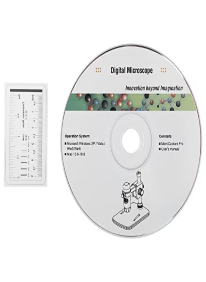 ميكروسكوب رقمي USB 20X-300X – كاميرا HD 5 ميجابكسل، إضاءة LED قابلة للتعديل، وظيفة القياس، مع قاعدة – ميكروسكوب محمول للمنزل، المدرسة، المختبر والاستخدام المهني - Image 4