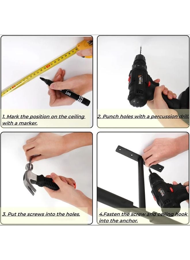 1pc Overhead Garage Storage Rack Heavy Duty Ceiling Mounted T Shaped Hook Utility Hanger - Image 5