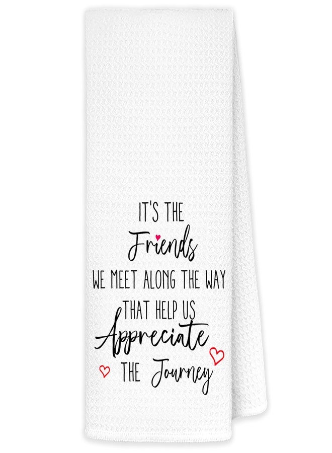 JINYO Friendship Kitchen Towels, Friendship Gifts for Women Hand Towels, Best Friend Bestie Gifts Dish Tea Towels for Kitchen, Long Distance Friendships Gifts, 16x24 Inch - Image 1