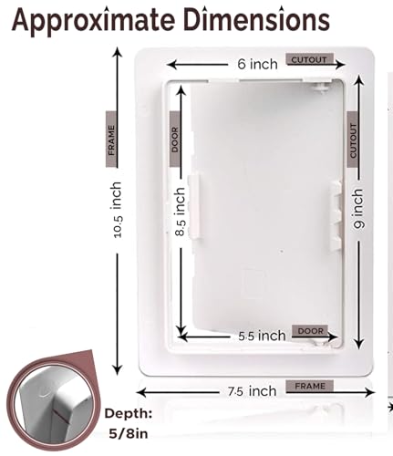 Morvat Access Panel 6x9 Inch for Drywall & Ceiling with Door, Heavy-Duty Durable ABS Plastic & Easy Install Access Box, Wall Hole Cover Plate for Plumbing & Electrical Cables & Wiring, White - Image 2