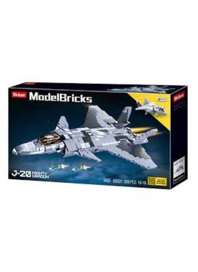 Sluban Mmx Sluban Modelbricks-J-20 Mighty Dragon Fighter 926Pcs 