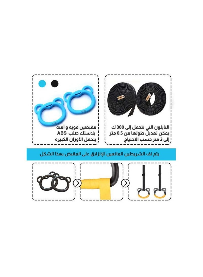 KANGAROO Kids Gymnastics Rings for Caldrin Exercise Indoor Gym Ring Kids Gymnastics Rings with Adjustable Straps - Image 3
