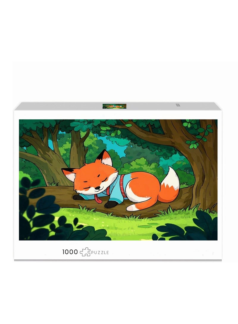 Anna 1000-Piece Vintage Anime Sleeping Fox Puzzle - Image 1