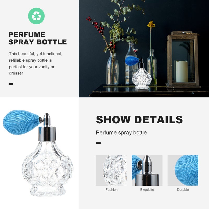 80ml Perfume Bottle Short Spray Tassels Pump Refillable Glass Bottle - Image 3