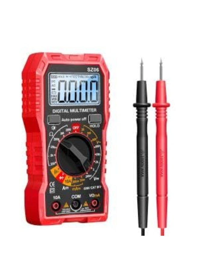 زوربس مقياس زووبس® الرقمي لقياس الجهد المتردد والمستمر مع كشف غير تلامسي، شاشة LCD مضاءة من الخلف، قياسات دقيقة للمقاومة، والثنائيات، والتيار والمزيد، مثالي للاستخدام المنزلي والسيارات والصناعات. - Image 1