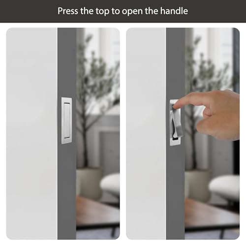 Malimali Pocket Door Pull Handle, Edge Pull, Stainless Steel Pocket Door Hardware Recessed Sliding Door Pulls Finger Flush Pull (Brushed Steel, 2 Pack) - Image 3