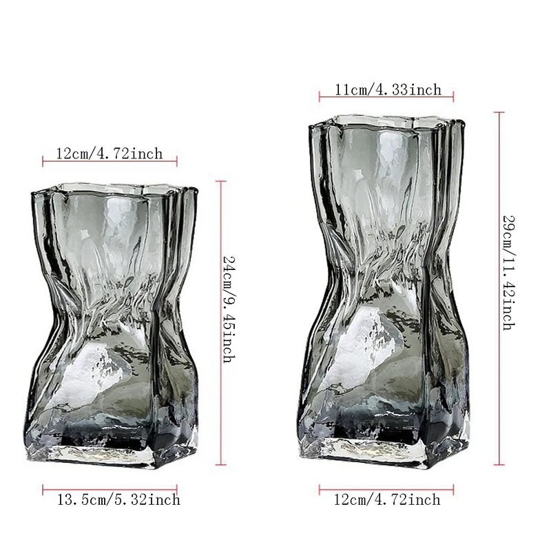 Y&D Modern Irregular Art Glass Vase - Simple Decorative Centerpiece for Home Table Decor & Wedding Events - Image 3