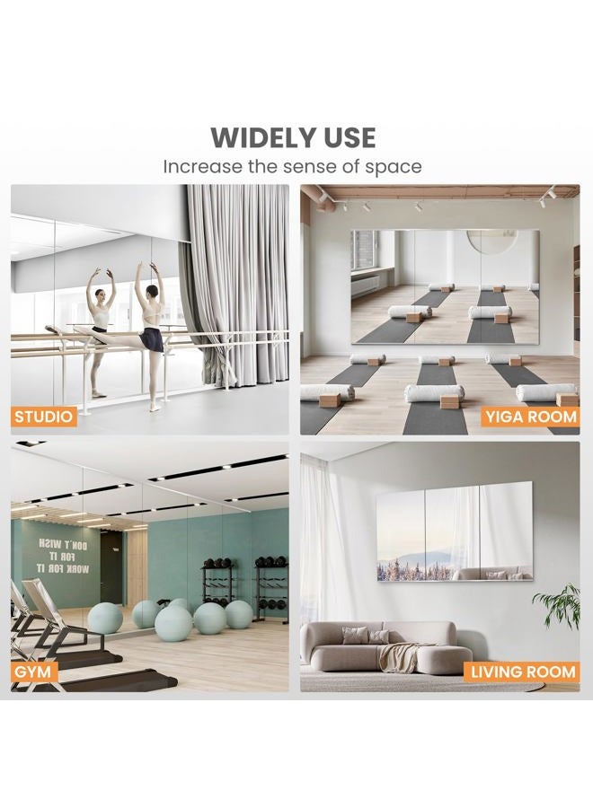 pertetey Home Gym Mirror, 56X24 Inch(1Pack) Large Frameless Tempered Glass Full Body Wall Mounted Mirror for Gym, Yoga, Exercise, Dance Studio - Image 5