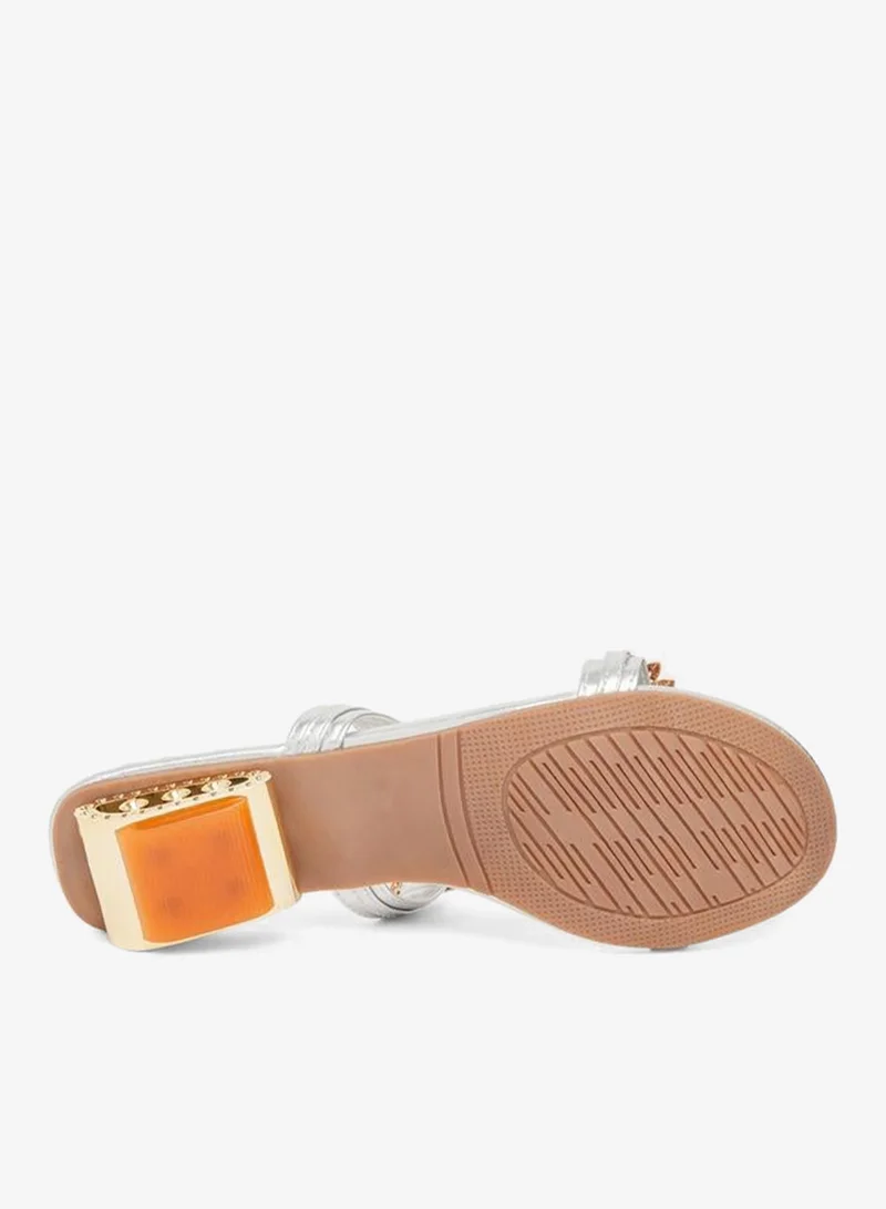 Take Two silver Women Silver Embellished Sandals for Women | Best Price UAE