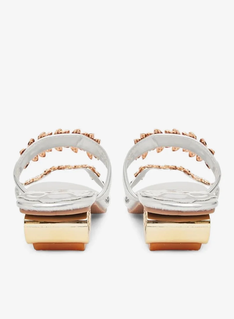 Take Two silver Women Silver Embellished Sandals for Women | Best Price UAE