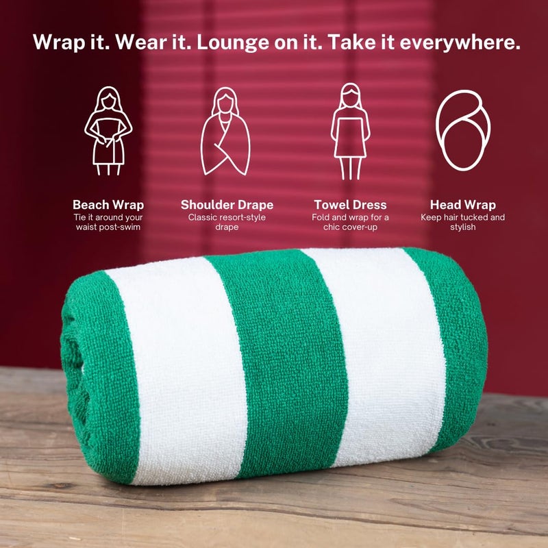 9Threads Cotton Turkish Beach Towel with Towels Oversized 30"x60" Pool Absorbent Extra Large Quick Dry Sand Travel Towel (Cabana Mix, 4 Pack) - Image 5