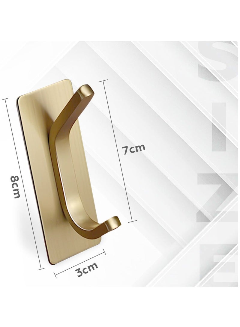 Stainless Steel Adhesive Hooks 4 Pack Gold - Image 3