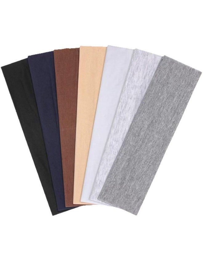 7 PCS Non Slip Fashion Sports Hair Bands for Women's Hair Soft Cotton Cloth Stretchy Headbands - Image 1