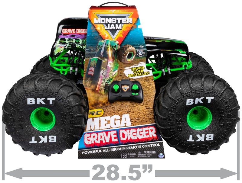 Monster Jam, Official Mega Grave Digger All-Terrain Remote Control Monster Truck with Lights, 1:6 Scale, Kids Toys for Boys and Girls Ages 4-6+ - Image 2