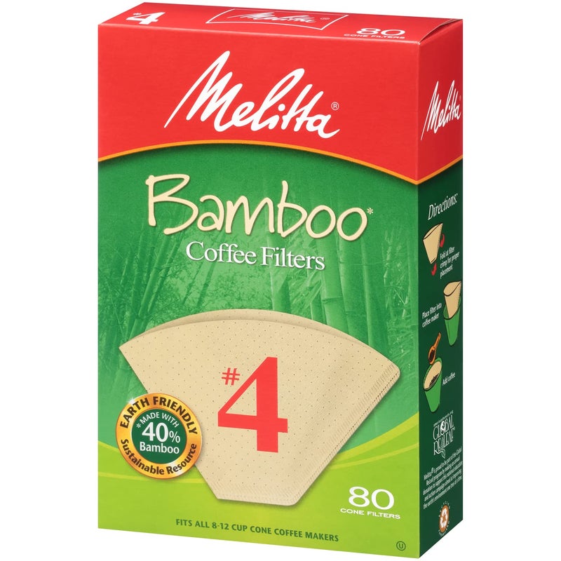 Melitta Melitta 4 Cone Coffee Filters Bamboo 80 Count Pack of 6 480 Total Filters Count  Packaging May Vary - Image 3