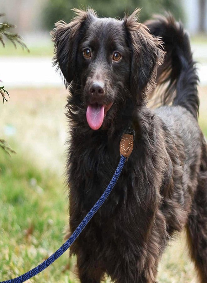 مايل هاي لايف حبل مقود من Mile High Life مع وصلة من الجلد الطبيعي، 6 أقدام/5 أقدام/4 أقدام، حبل مقود شديد التحمل للكلاب المتوسطة والكبيرة (أزرق، 48 بوصة) - Image 3